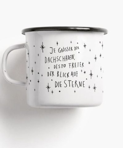 Emaille Becher / Dachschaden