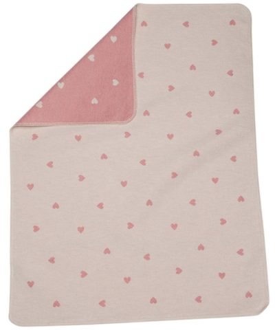 Babydecke / Herzen allover rosa