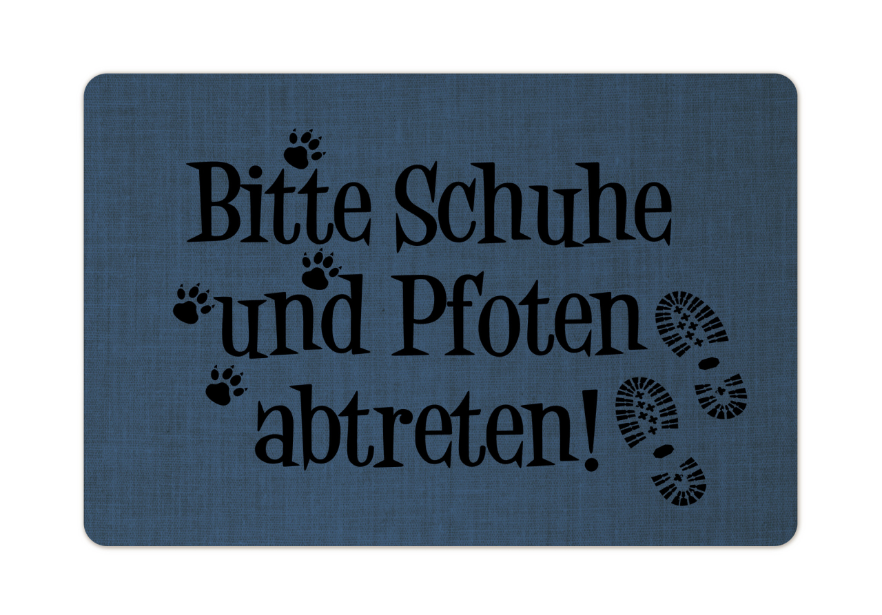 Schuhe und Pfoten blau