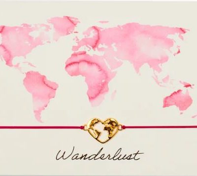 Karte mit Armband / Wanderlust