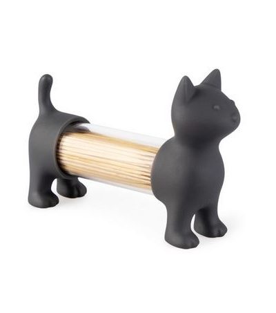 Zahnstocherhalter / Katze Schwarz