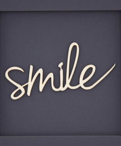 Holzschrift im Karton / Smile