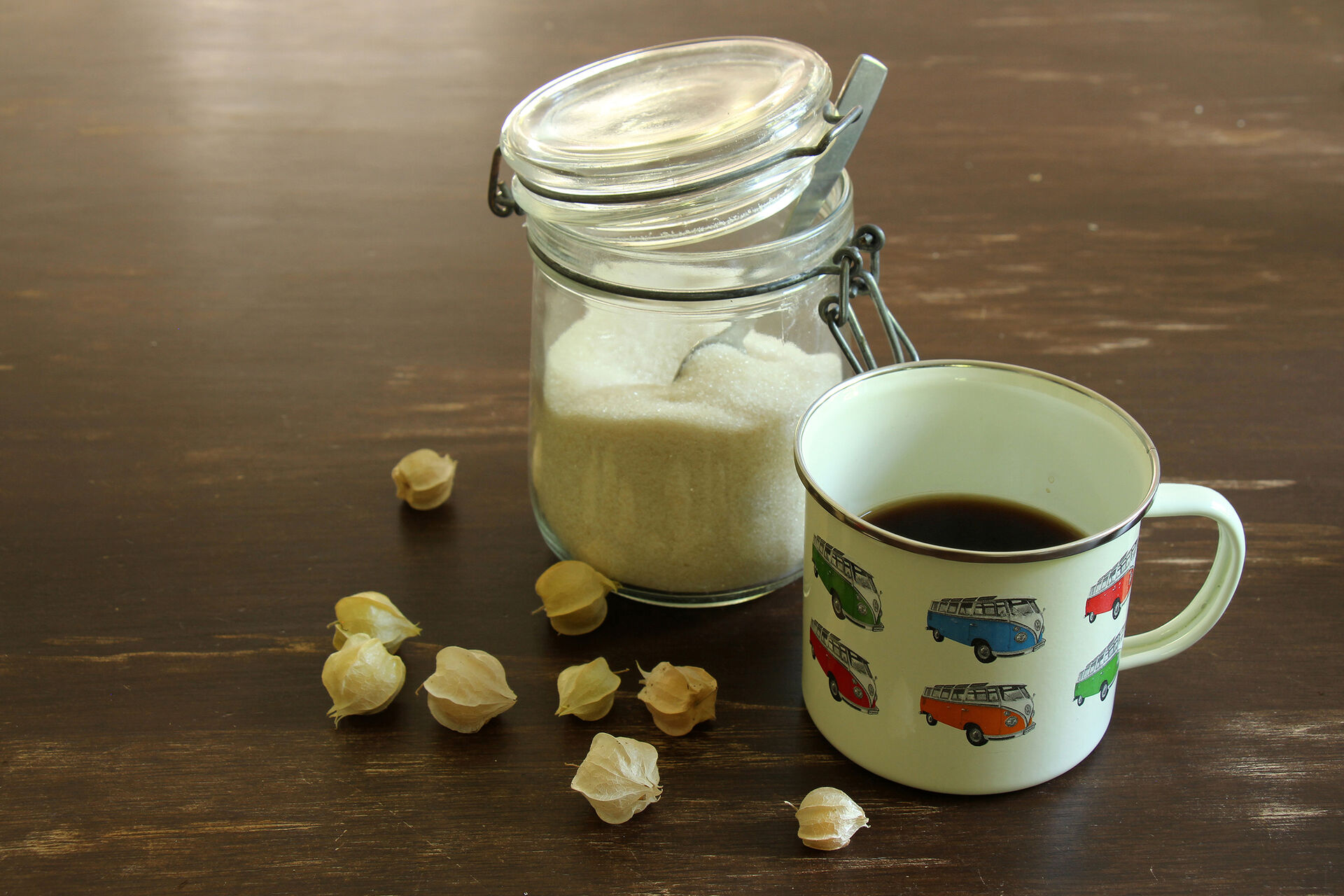 VW T1 Bus Emailletasse Bulli Parade2