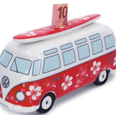 VW Bus / Spardose Hibiskus